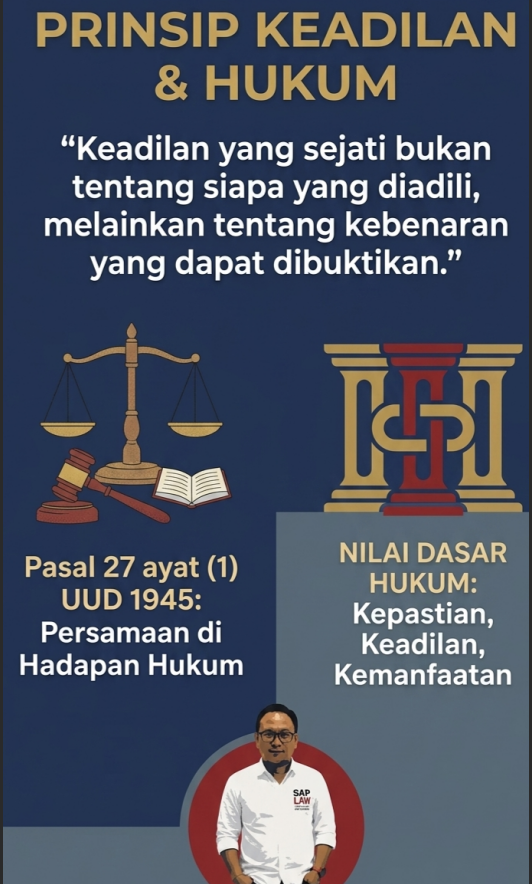 Menutup mata agar tidak melihat siapa yang sedang di ADILI !